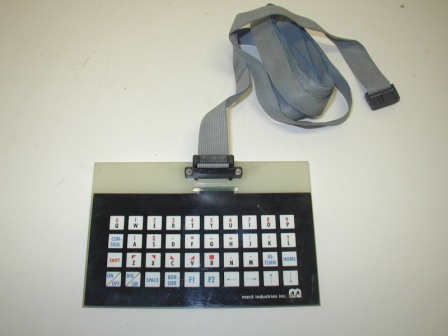 Merit Games Keyboard and Ribbon Cable (Item #6) (5 1/2 Ft Ribbon Cable) (Unknown Game Or Operational Condition / Sold As Is) (Key Board Is 4 In X 6 In) $16.99